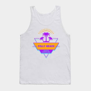 Folly Beach South Carolina Vibes 80's Tank Top